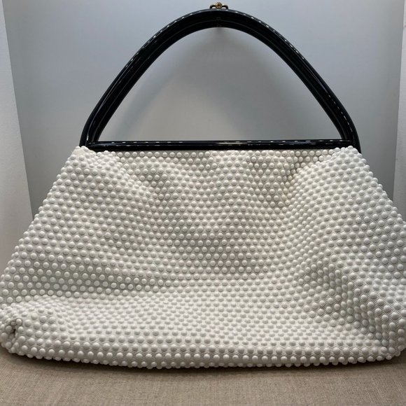 Vintage Reversible Black/White Beaded Handbag - Picture 1 of 2